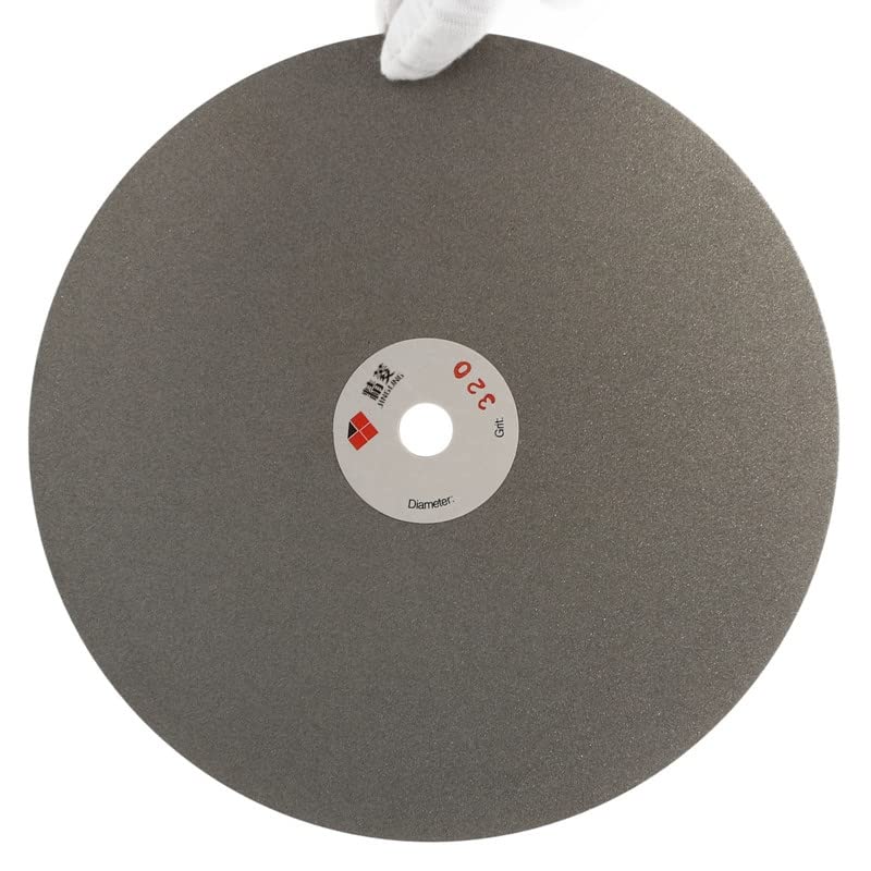 Jingling 8" Inch Diamond Grinding Disc 320 Grit Flat Lap Disk Lapping Plate Sanding Pads Lapidary Tools for Stone Pottery Faceting Machine - Image 1